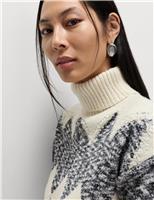 Tweed Argyle Roll Neck Jumper