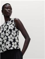 Sequin Embellished Floral Shell Top