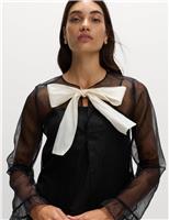 Organza Tie Neck Top