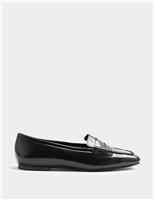 Patent Flat Square Toe Loafers