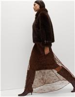 Lace Pleated Midaxi Skirt