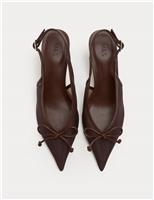 Mesh Point Kitten Heel Slingback Shoes