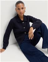 Embellished Collared Cardigan with Wool