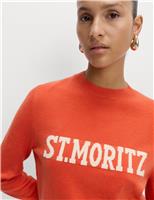 Air-Yarn Slogan Crew Neck Jumper