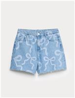 Denim Bow Shorts (6-16 Yrs)