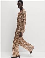 Sequin Wide Leg Trousers