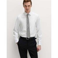 M&S 4 Piece Regular Fit Easy Iron Shirt & Tie Set Green Mix