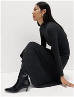 Jersey Ribbed Midi Column Dress