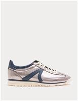 Metallic Lace Up Side Detail Trainers