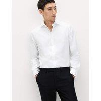 M&S SARTORIAL Slim Fit Luxury Pure Cotton Twill Shirt White