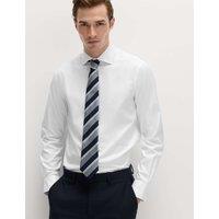 M&S SARTORIAL Slim Fit Easy Iron Pure Cotton Shirt White