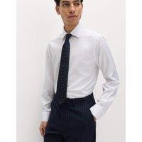 M&S SARTORIAL Slim Fit Pure Cotton Sateen Luxury Shirt White