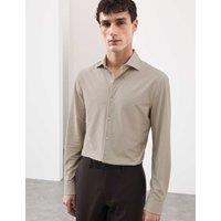 Autograph Slim Fit Stretch Performance Shirt Grey Mix