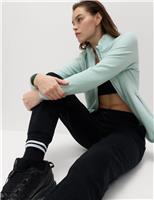 Funnel Neck Zip Up Fitted Fleece Jacket