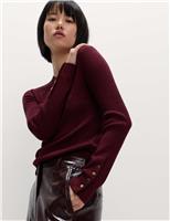 Sparkly Ribbed Button Detail Jumper