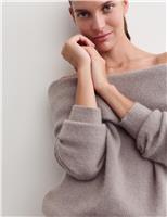 Mohair Blend Off The Shoulder Jumper