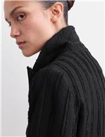 Tailored Jacquard Blazer with Cotton