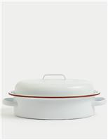 Oval Enamel Roaster with Lid