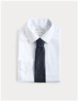 Regular Fit Cotton Blend Shirt & Tie Set