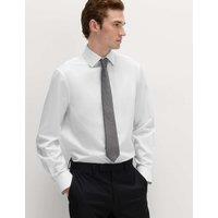 M&S Regular Fit Cotton Blend Shirt & Tie Set Navy Mix