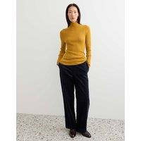 JAEGER Italian Cord Straight Leg Trousers Navy
