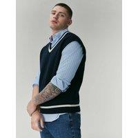 M&S Regular Fit Pure Cotton Striped Shirt Blue Mix
