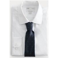 M&S 2 Piece Slim Fit Easy Iron Shirt & Tie Set Blue Mix