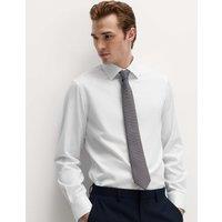 M&S 2 Piece Slim Fit Easy Iron Shirt & Tie Set Navy Mix