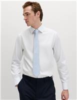 M&S Slim Fit Easy Iron Shirt & Tie Set Green Mix