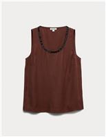 Embellished Scoop Neck Top