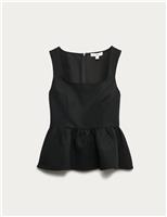 Square Neck Peplum Top