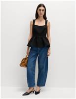 Square Neck Peplum Top