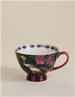 Bird & Floral Print Footed Mug