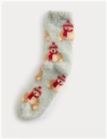 Spencer Bear Ankle High Slipper Socks