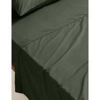 M&S Egyptian Cotton 230 Thread Count Crisp Flat Sheet Forest Green