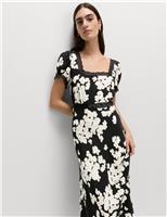 Floral Lace Detail Midaxi Tea Dress