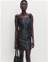 Bow Detail Mini Waisted Dress