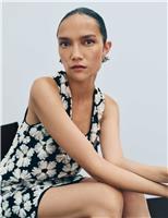 Floral Scoop Neck Mini Shift Dress