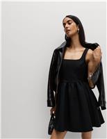 Square Neck Mini Waisted Dress