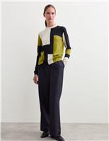 Pure Merino Wool Colour Block Jumper