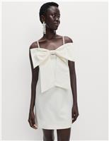 Embellished Bow Detail Mini Dress