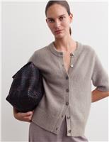 Mohair Blend Short Sleeve Cardigan