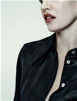 Satin Collared Fitted Long Sleeve Shirt