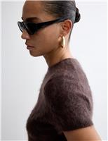 Brushed Pure Cashmere Cropped Knitted Top