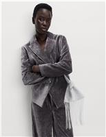 Velvet Mottled Single Breasted Blazer