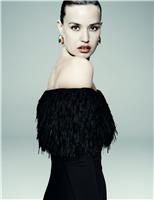 Bardot Feather Fringed Midi Bodycon Dress