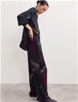 Jacquard Printed Wide Leg Trousers