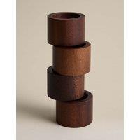 M&S 4 Pack Acacia Wood Napkin Rings Natural