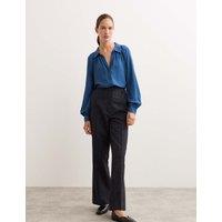 Collared Gathered Button Through Top