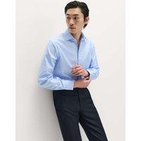 M&S SARTORIAL Regular Fit Luxury Pure Cotton Check Shirt Blue Mix